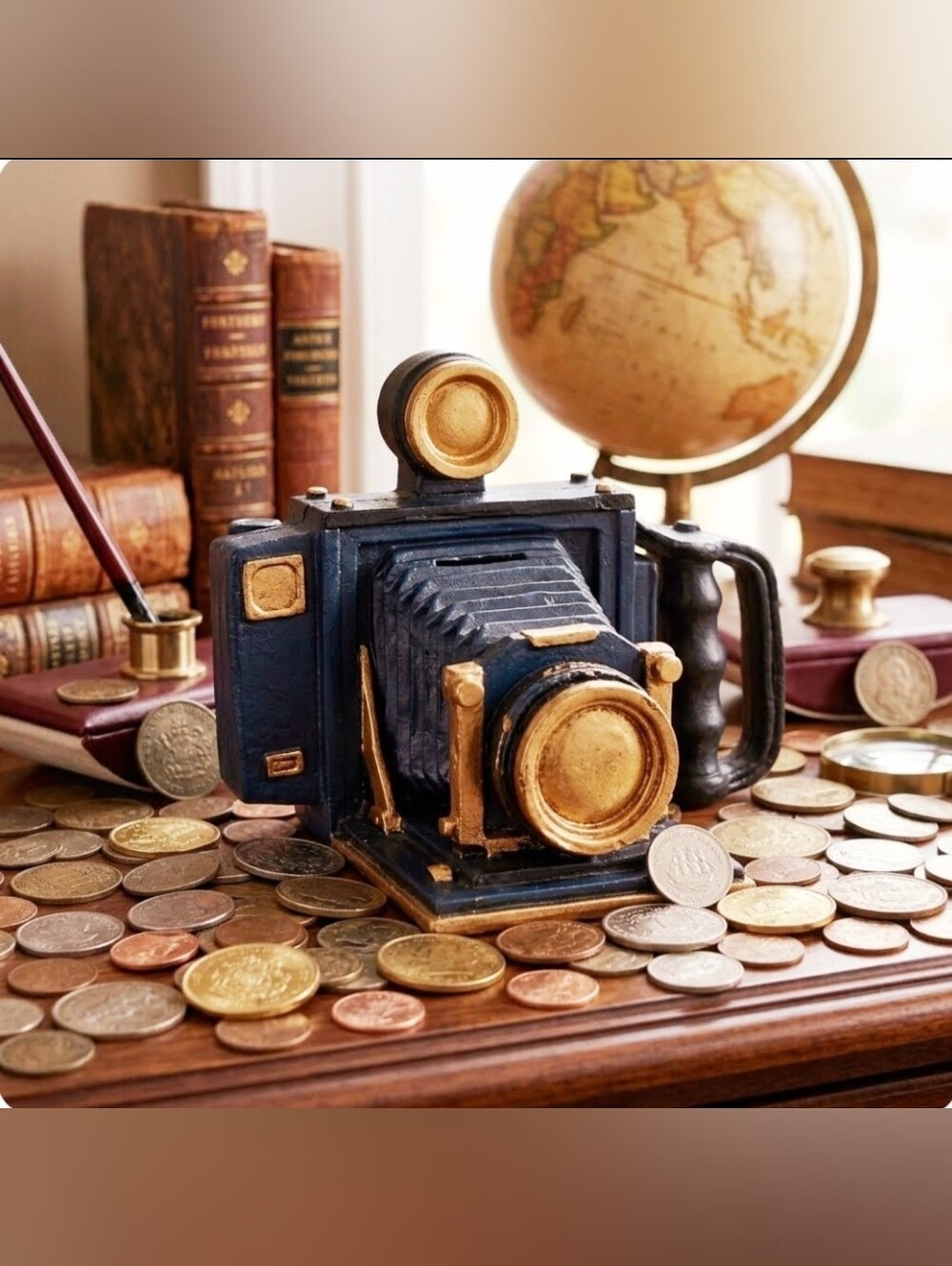 Vintage-look Camera Coin Bank